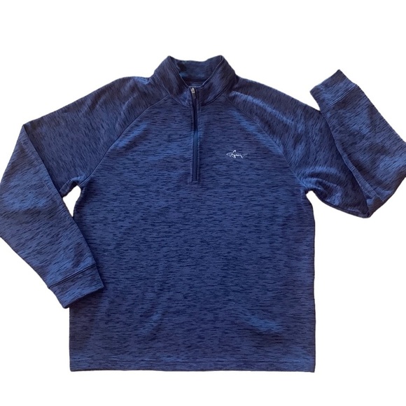 Greg Norman Golf Jacket Blue Black Long Sleeve High‎ Collar 1/4 Zip Size M - Picture 1 of 6